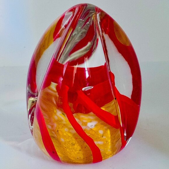 Millville Wheaton Village Signed Magnum Art Glass Paperweight Swirls on Frit 5"H - Picture 5 of 8